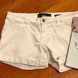 Hollister white jean shorts